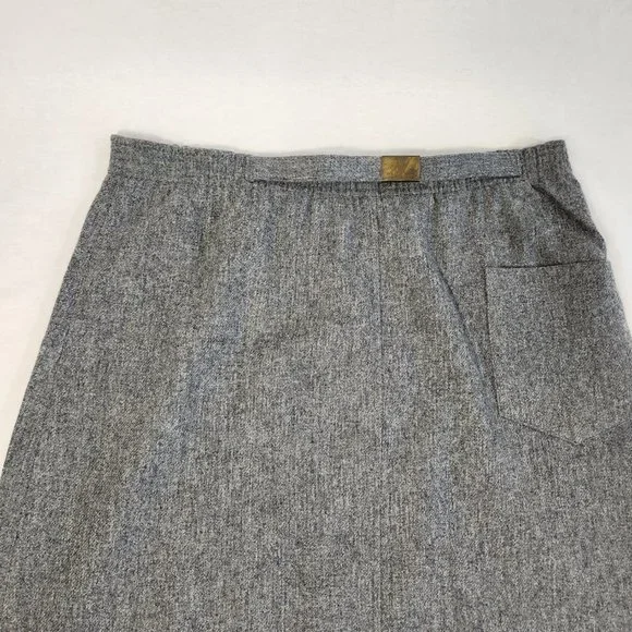 Vintage SUMMIT SPORTWEAR Minimalist Academia Wool Blend Gray Midi Skirt Size 10. - Picture 7 of 16